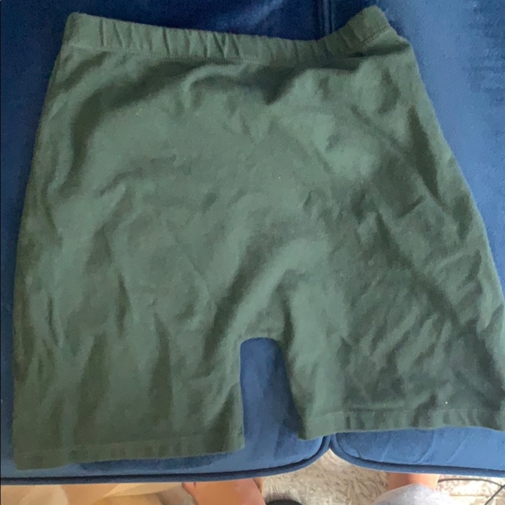 Brandy Melville forest green biker shorts